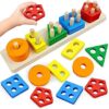 Montessori Wooden Sorting and Stacking Toy for Toddlers